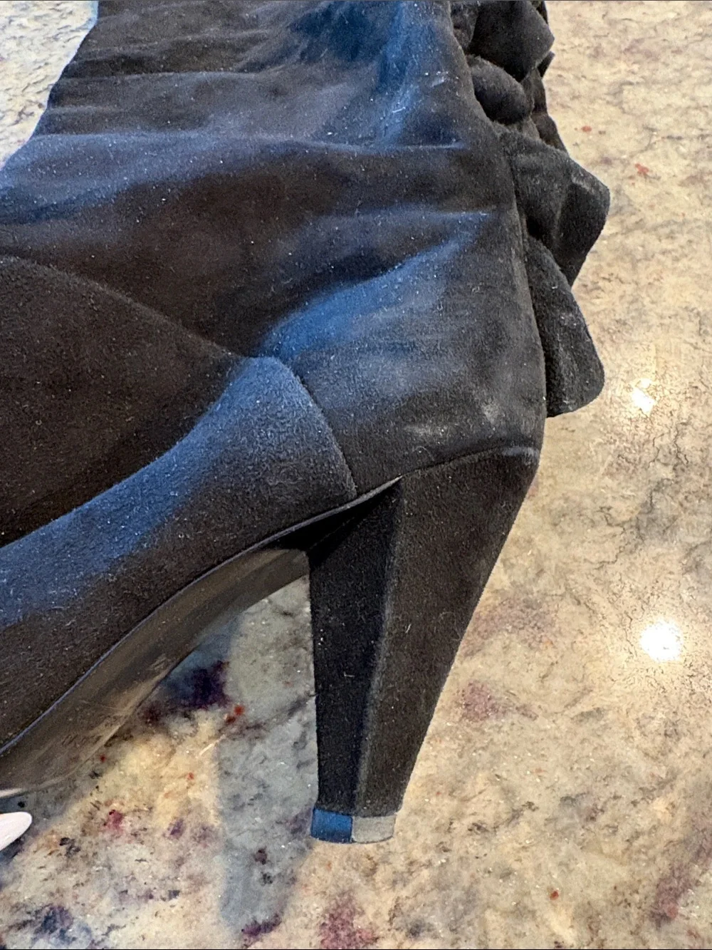 Marc by Marc Jacobs Black Suede Over-the-Knee Pointed Boots